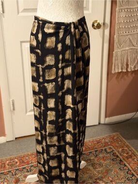 Multi  Abstract Print Maxi Skirt